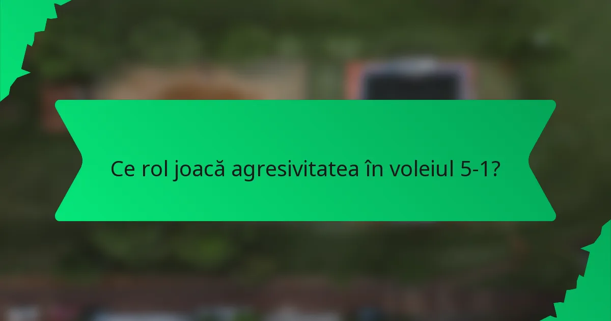 Ce rol joacă agresivitatea în voleiul 5-1?
