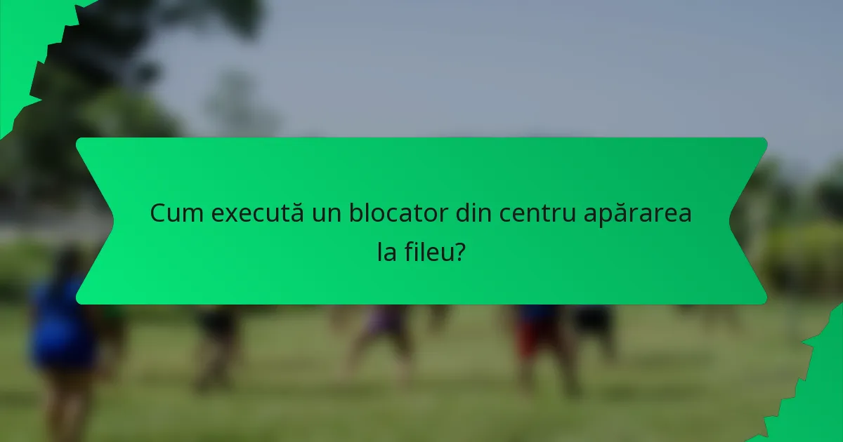 Cum execută un blocator din centru apărarea la fileu?