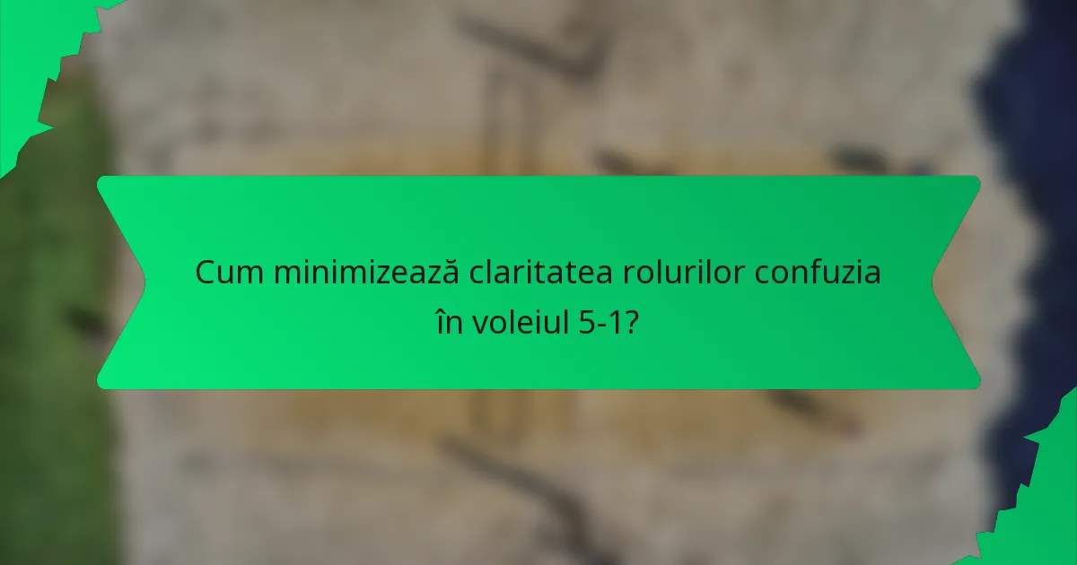 Cum minimizează claritatea rolurilor confuzia în voleiul 5-1?