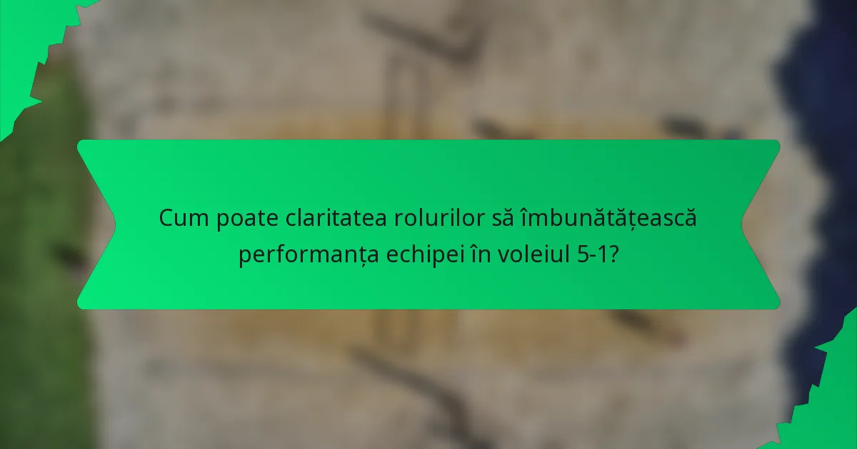 Cum poate claritatea rolurilor să îmbunătățească performanța echipei în voleiul 5-1?